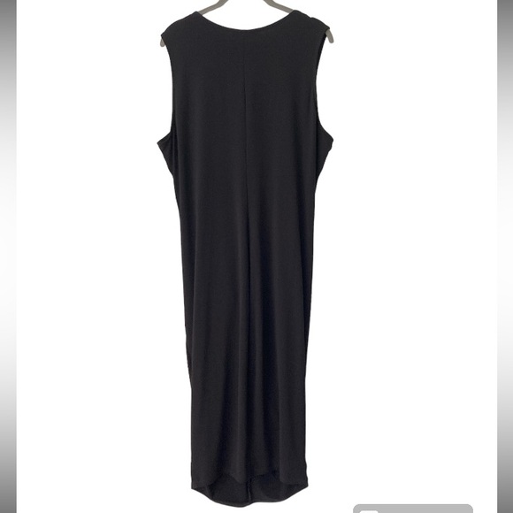 NWT Fashion To Figure Deep V Ruffle Front Black Dress Sz:1X - Picture 2 of 6